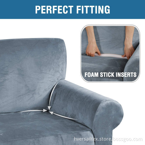Stretch Velvet Non Slip Loveseat Cover Width 58"-72"